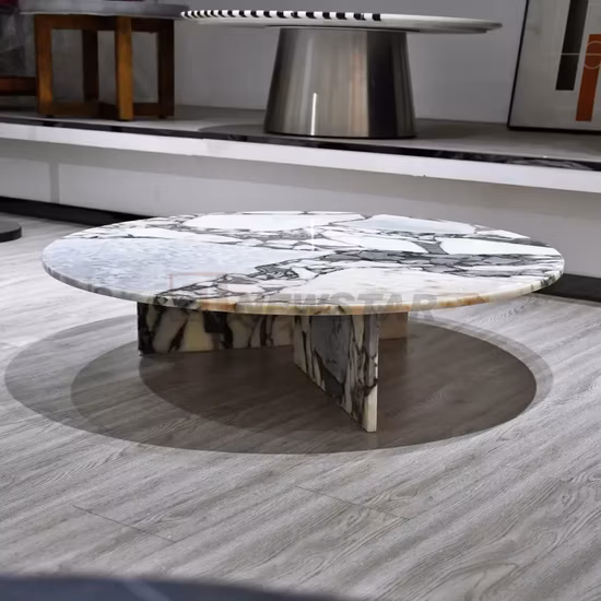 Мебель для гостиной Calacatta Viola Каменный журнальный столик Современный мраморный журнальный столик из травертина Приставной столик Чайный столик